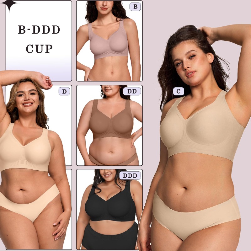 Plus Size Wireless Jelly Bra W - đánh giá và giá Plunge Bra Push Up