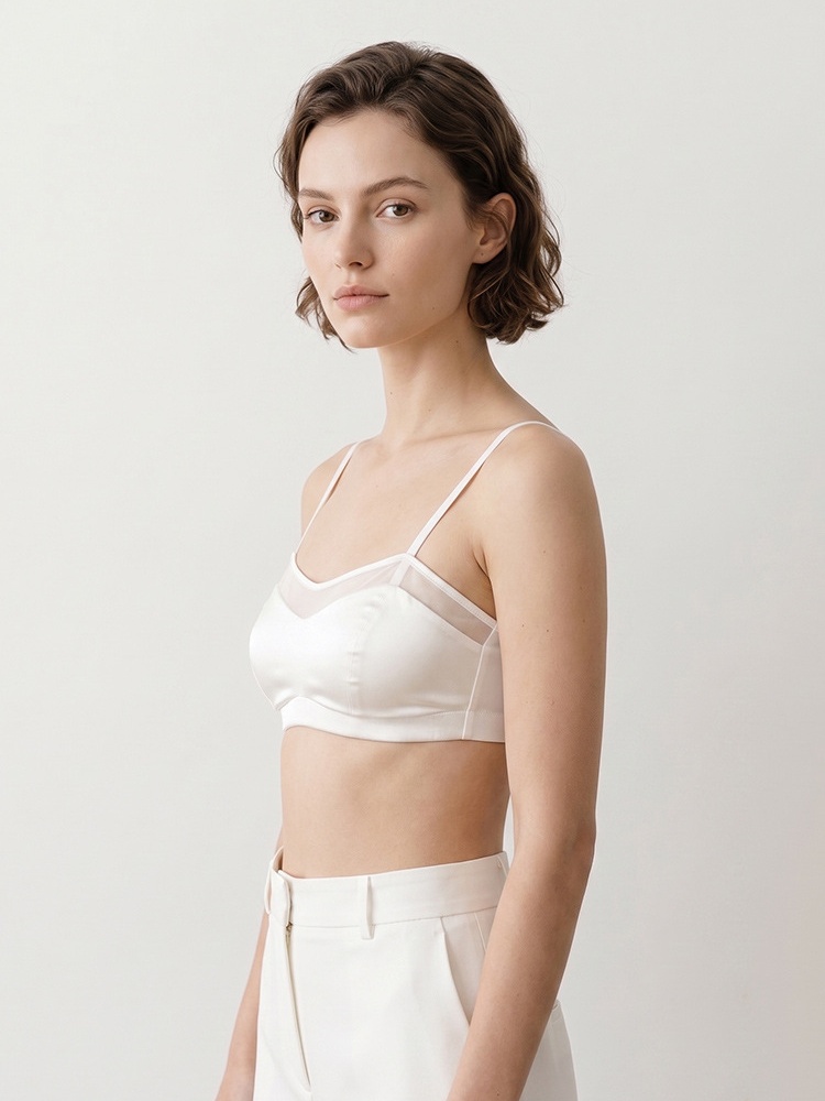 Birdtree, 19MM 93% Real Silk 7 - đánh giá và giá Sheer Mesh Bra